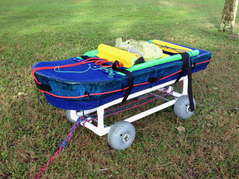 The beach cart I designed to carry "The Tank" to the beach!